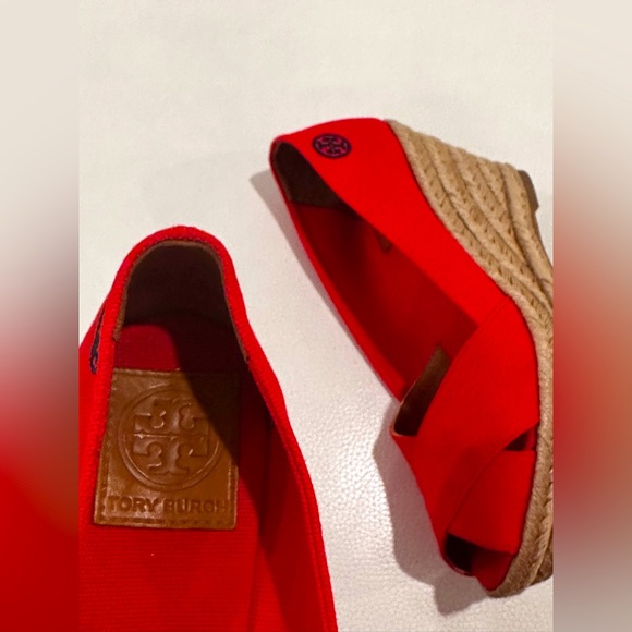 Red Women’s Tory Burch Filipa Espadrilles in good worn condition size 8B - Picture 6 of 12